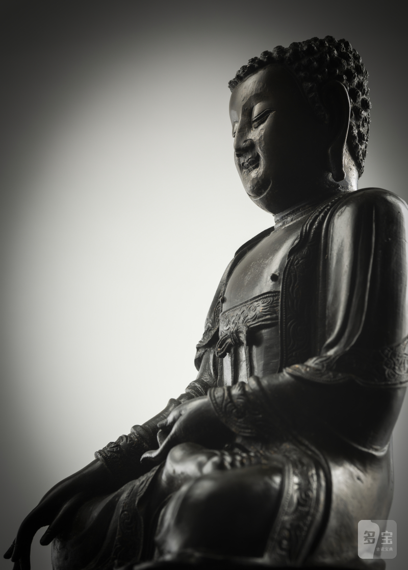 A BRONZE FIGURE OF BUDDHA SHAKYAMUNI - 图4